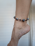 Black and White Anklet