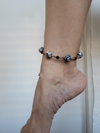 Black and White Anklet