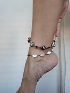 Black and White Anklet